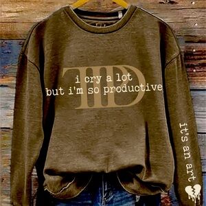 Taylor Swift “I Cry A Lot But I'm So Productive” Broken Heart Sweatshirt